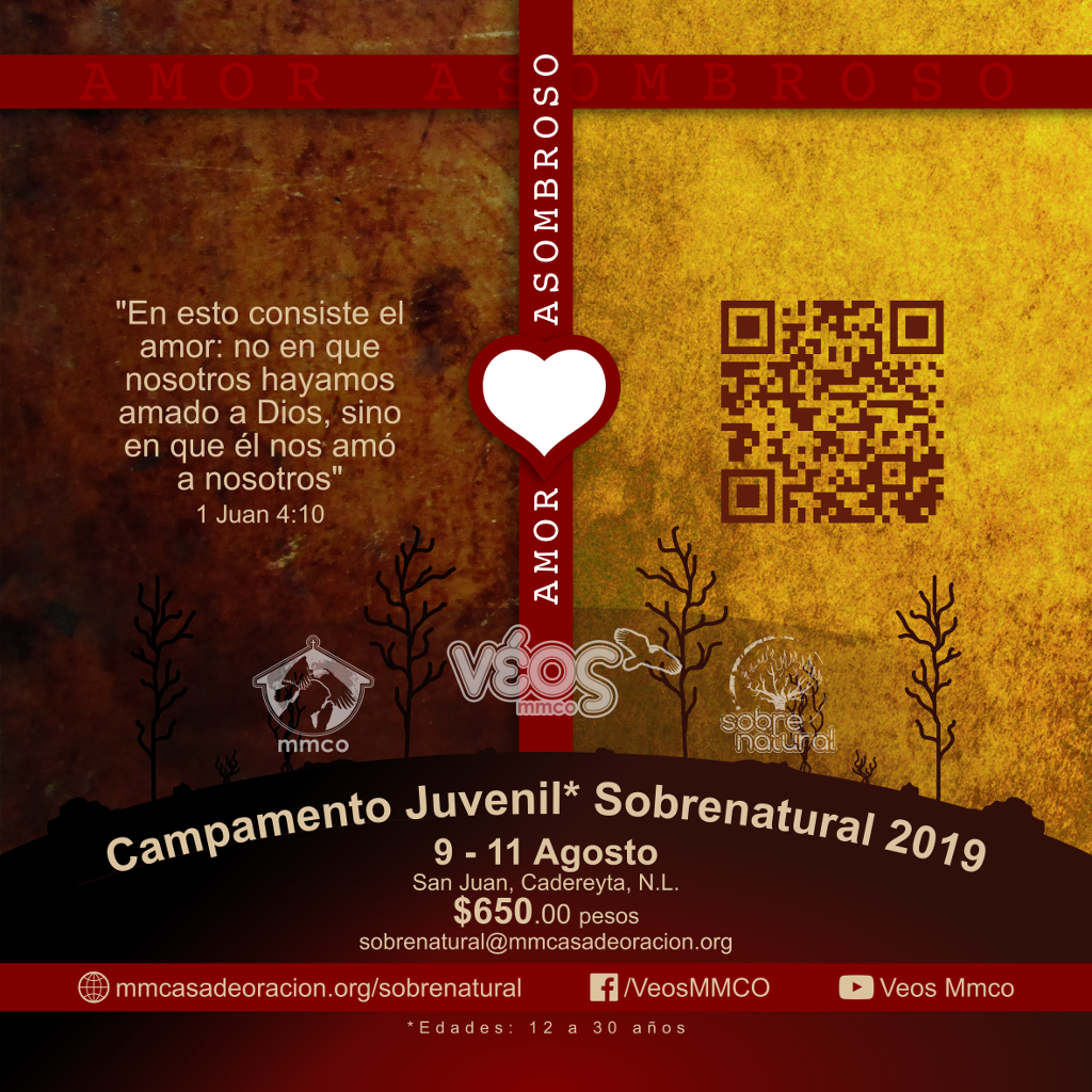 Postal publicitaria Campamento Sobrenatural 2019